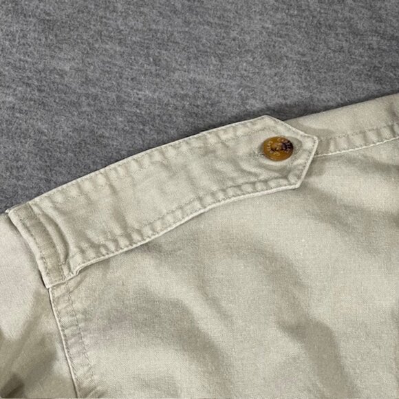 Cabela's Men's XL Safari Button Up Zip Pockets Utility Shirt Hunting Tan Roll up - Picture 7 of 10